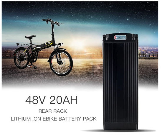 Rear Rack Type 48V 20ah Lithium LiFePO4 Electric Bicycle Battery Pack with BMS Charger