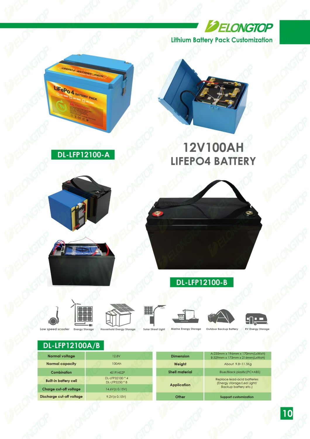 Deep Cycle Lithium Batteries 12 Volt 12V 100ah Battery for Solar Battery Storage