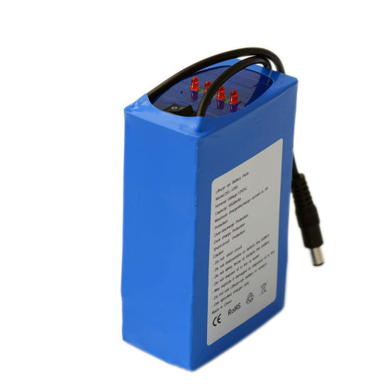 Rechargeable 12V 6600mAh 18650 Lithium Battery Pack for LED Light