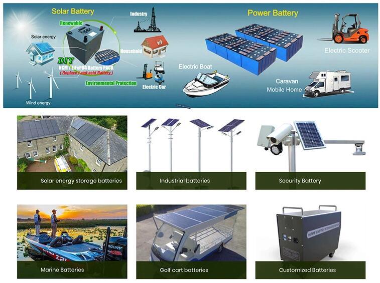 Rechargeable 48V 200ah LiFePO4 Batteries Pack for Solar Energy Storage Golf Car