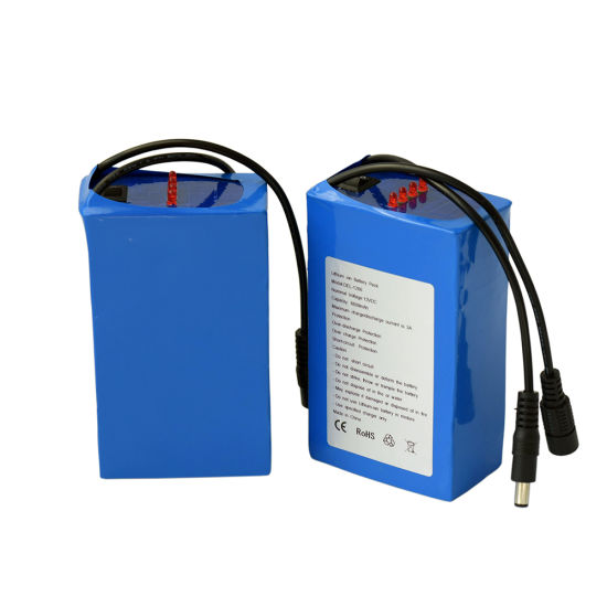Rechargeable 12V 6600mAh 18650 Lithium Battery Pack for LED Light