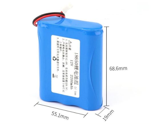 12V Battery Pack 18650 Rechargeable Lithium Ion Battery Pack 2200mAh