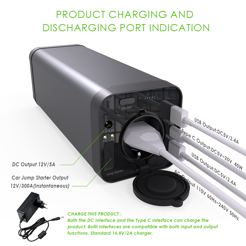Multi-Function Power Bank with LCD Display, USB Port, Type-C QC3.0 Input & Output Port 40000mAh China Factory OEM Manufacturer
