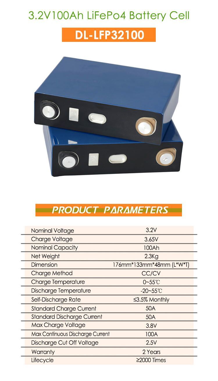 Lithium LiFePO4 24V 100ah Battery with 100A BMS for Marine and RV