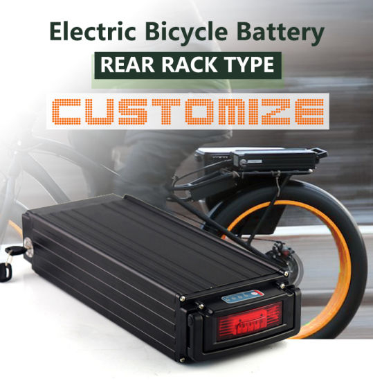 500W Electric Bike Battery 36V 15ah Rear Rack Lithium Battery with Aluminum Case+Li-ion 2A Charger