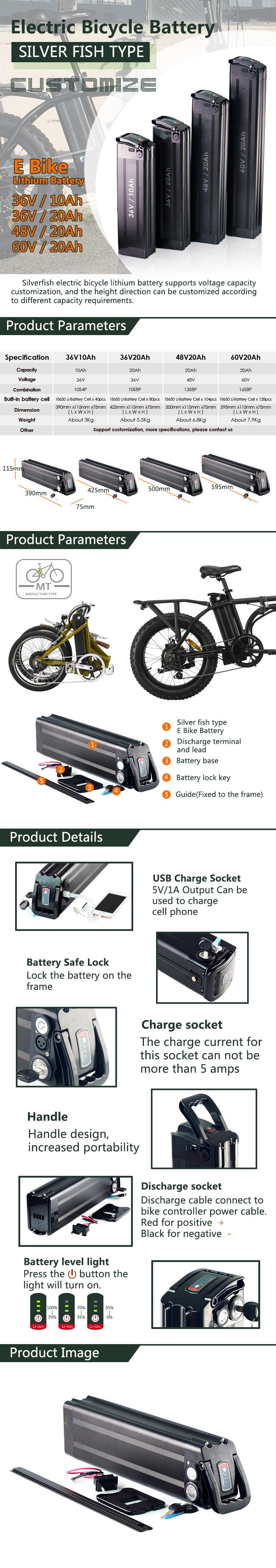 Best 18650 Battery 18ah 36V Electric Bike Battery for Ebike