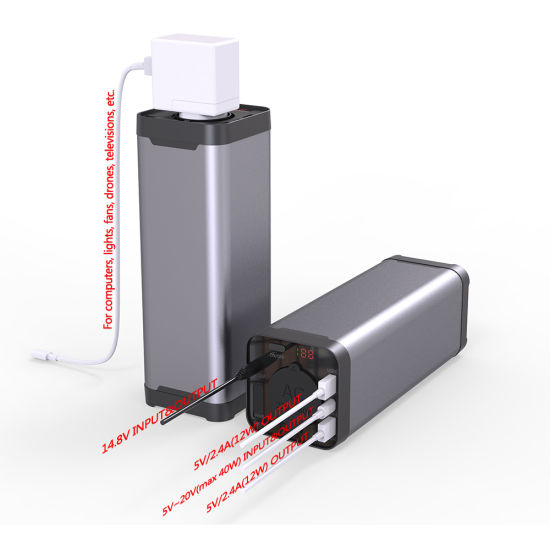 High Capacity Power Banks 40000mAh Portable AC Output 5V to 25V Mobile Charger Power Bank
