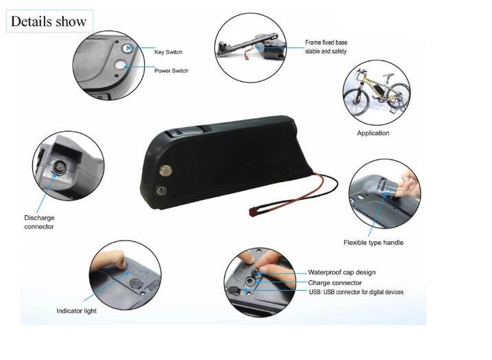 Long Life Cycle Dolphin Type 48V 10ah Lithium Ion Battery Pack for E-Bike Electric Bicycle Battery