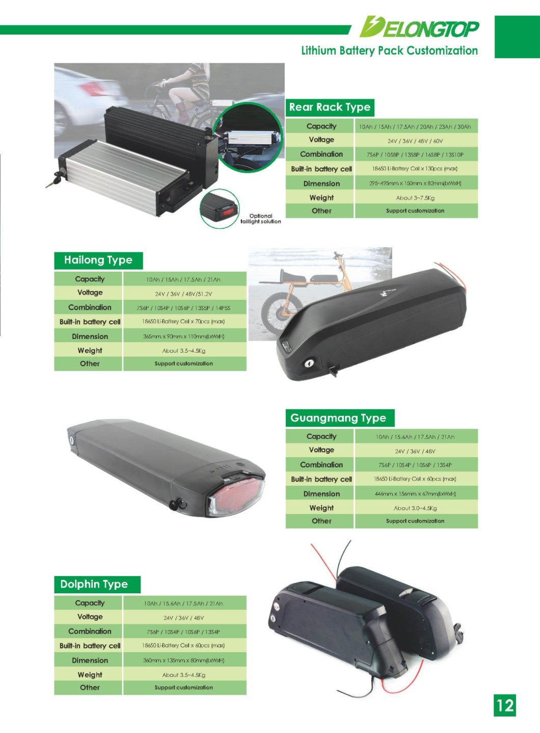 48V Samsung 17.5ah Hailong Electric Bike Lithium Ion Battery Pack