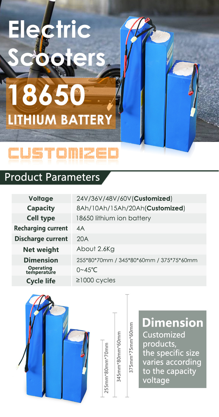 Custom DIY 24V 10ah 20ah Rechargeable Lithium Li Ion Li-ion 18650 Battery Pack with BMS
