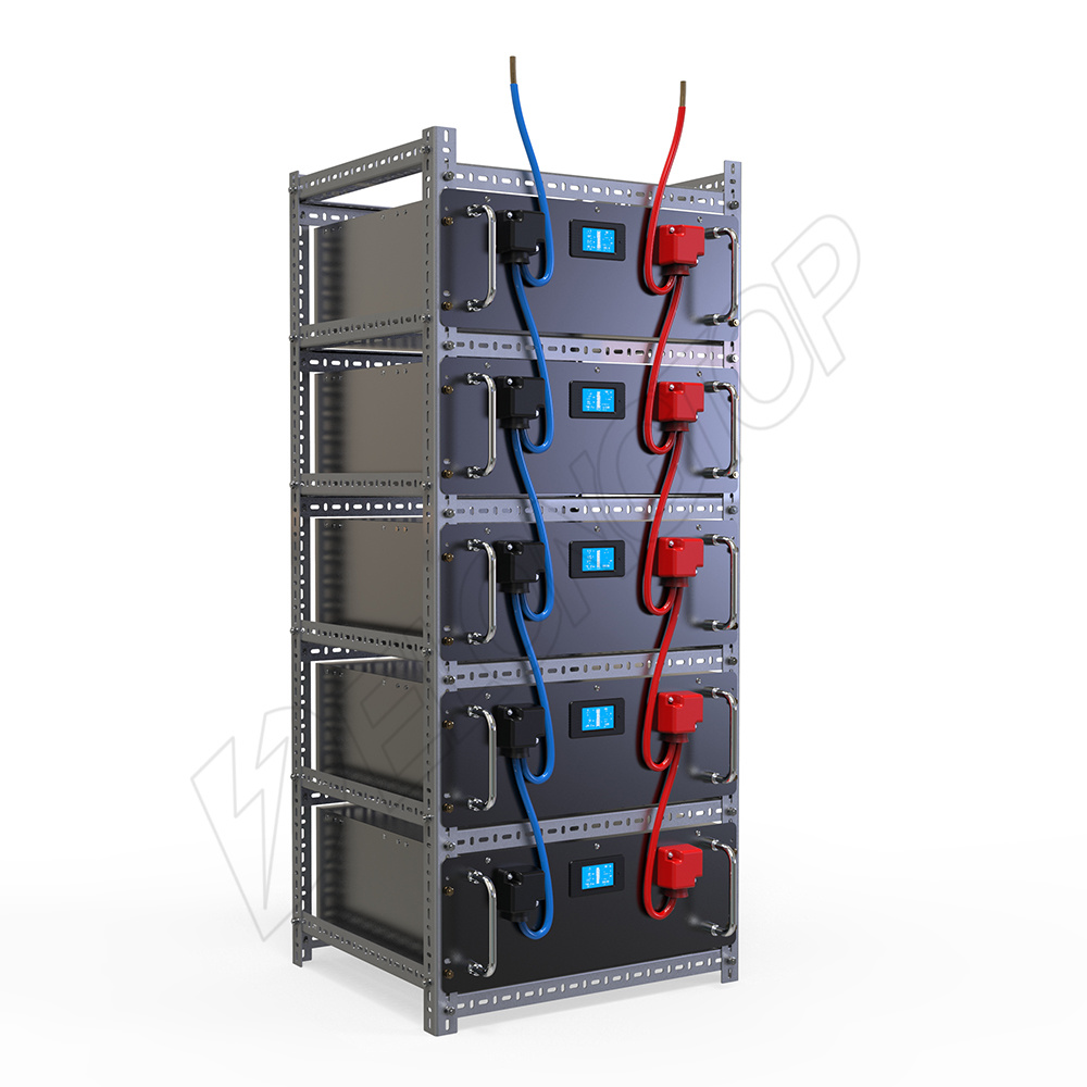 48V 100ah Battery Rack System Lithium 5.5kwh LiFePO4 Battery for Solar UPS