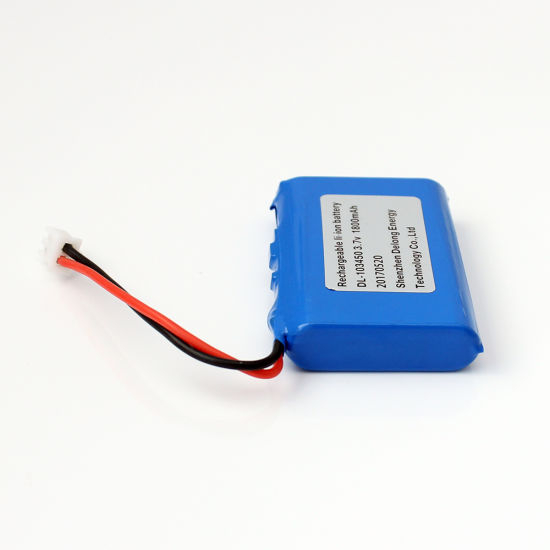 Rechargeable 3.7V 1800mAh 103450 Aluminum Shell Lithium Ion Battery with Jst Connector