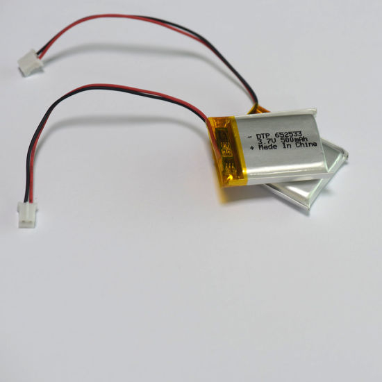 Rechargeable Lipo Battery Cell 500mAh 3.7V Polymer Battery with PCM 652533
