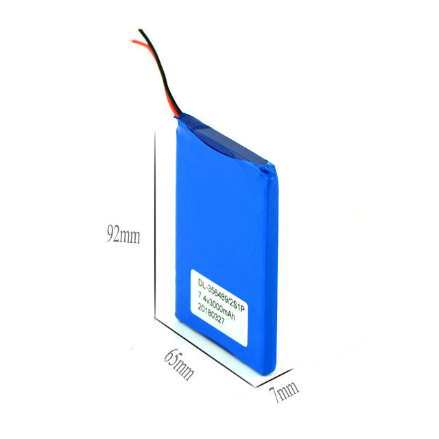 Rechargeable Lithium Polymer 7.4V 3000mAh Battery for Digital Products