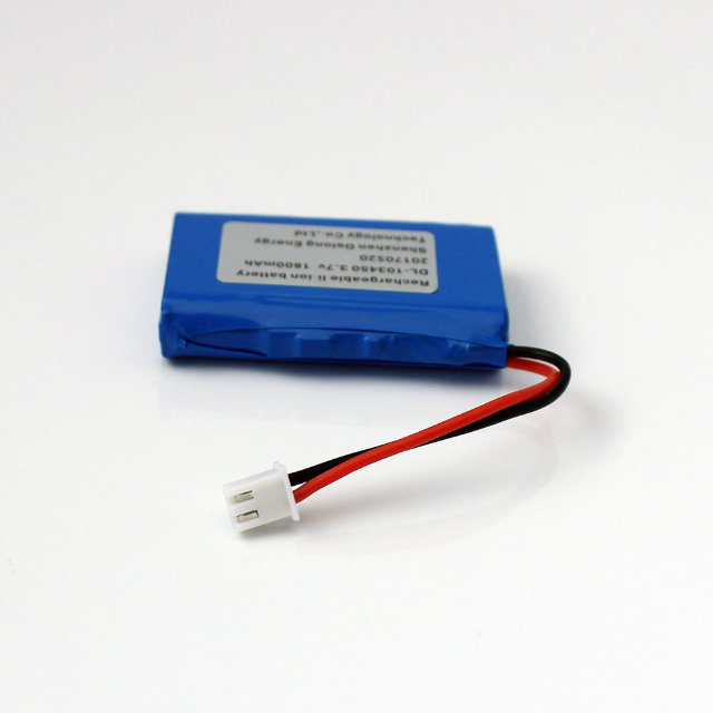 Rechargeable 3.7V 1800mAh 103450 Aluminum Shell Lithium Ion Battery with Jst Connector