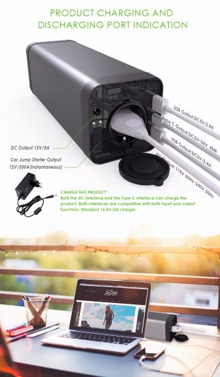 Huge Capacity Polymer Battery 40000mAh AC Socket Auto Emergency Car Jump Starter