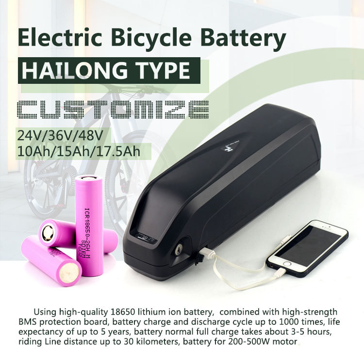 New Hailong E Bike Battery 48V 17.5ah Lithium Battery for 1500W Electric Bike