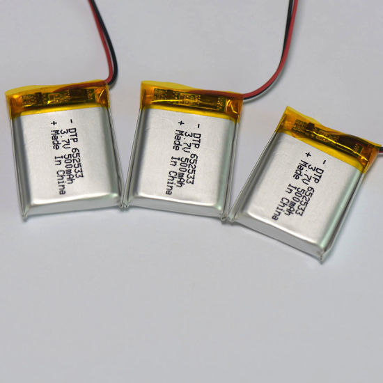 Rechargeable Lipo Battery Cell 500mAh 3.7V Polymer Battery with PCM 652533