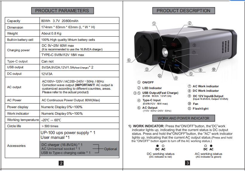 Passed Ce Kc PSE Certificated 80W DC/USB Laptop AC Solar Power Bank 20000mAh