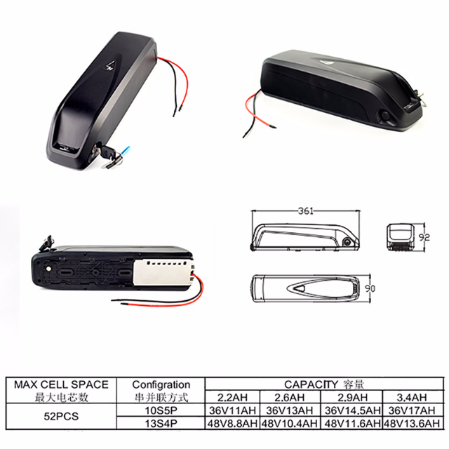 Hailong Type Lithium Battery Pack for 750W Motor with USB