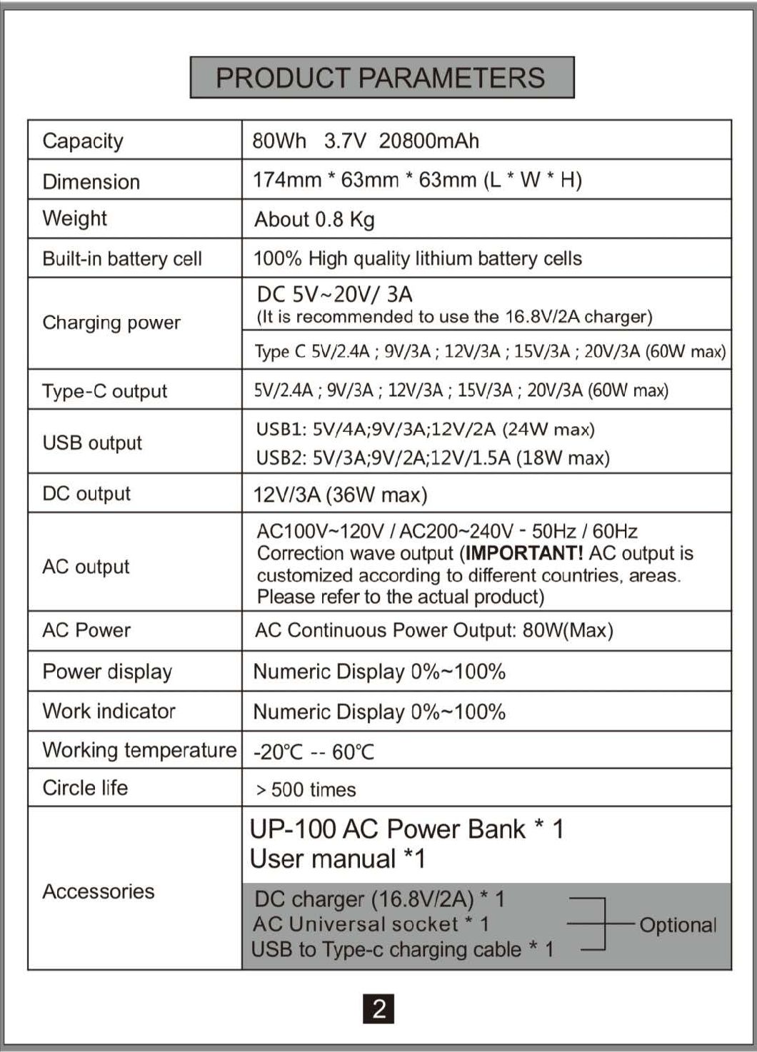 Portable Power Bank 20000mAh for Phone