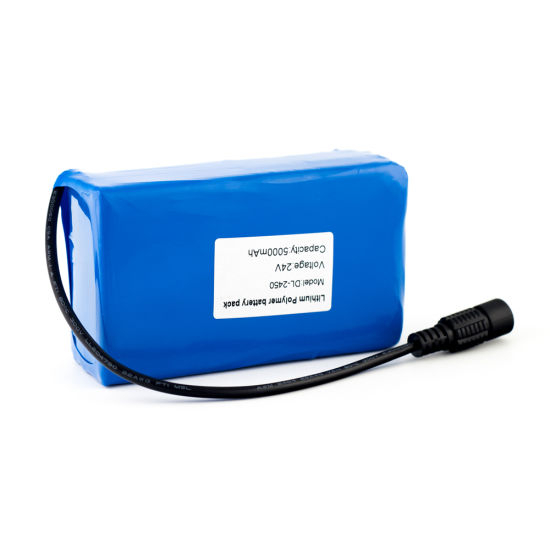 24V 5000mAh Rechargeable Lipo Battery Pack with DC5521 Plug for LED Light