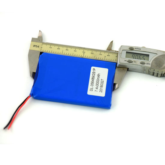 7.4V 3000mAh Rechargeable Lithium Polymer Battery Pack with PCM and Wires
