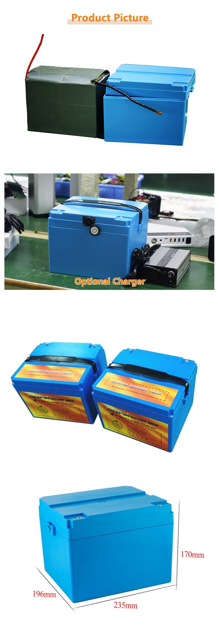 LiFePO4 Deep Cycle Battery 12V 100ah with Built-in BMS for Backup Power and off Grid