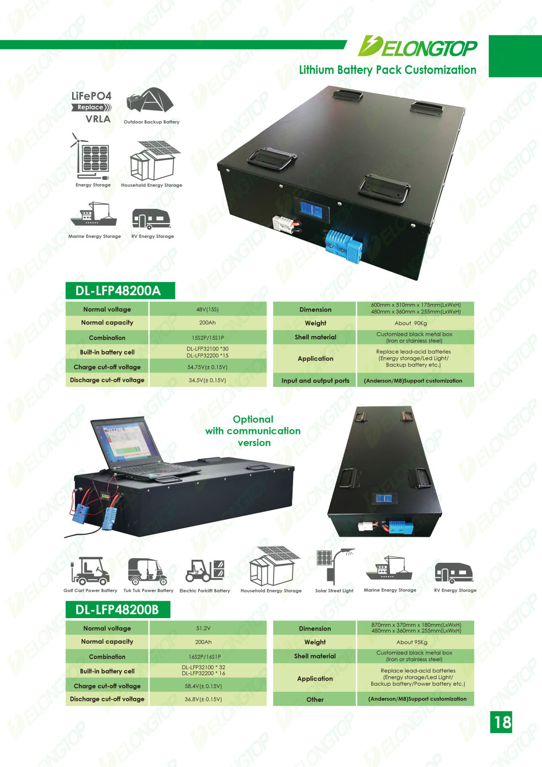 Gold Supplier Li-ion Lithium Battery China Solar Lithium Ion LiFePO4 48V 200ah Battery